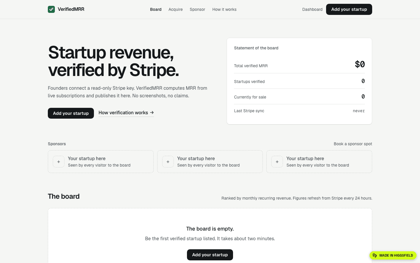 VerifiedMRR screenshot