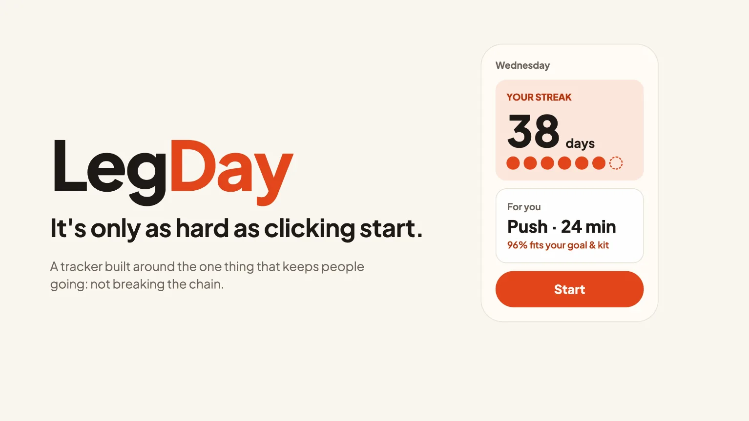 LegDay Pitch Deck, Folie 1 von 12